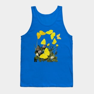 Yellow Butterflies & Flowers Tank Top